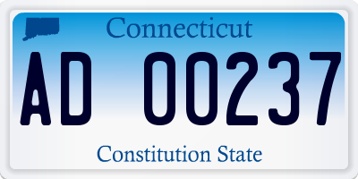 CT license plate AD00237