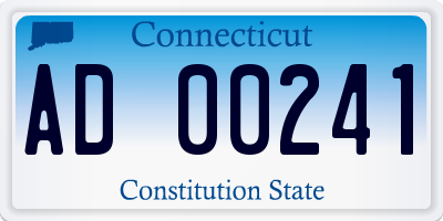 CT license plate AD00241