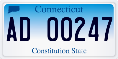 CT license plate AD00247