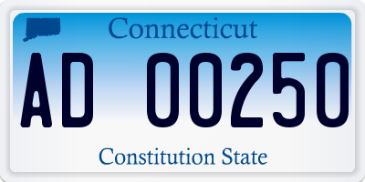 CT license plate AD00250