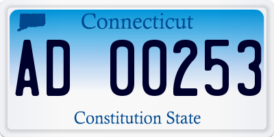 CT license plate AD00253