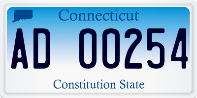 CT license plate AD00254