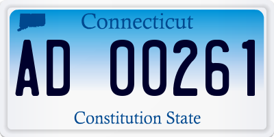 CT license plate AD00261