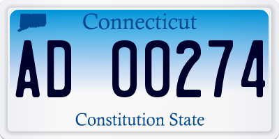 CT license plate AD00274