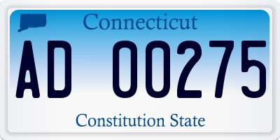 CT license plate AD00275
