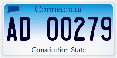 CT license plate AD00279