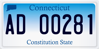 CT license plate AD00281