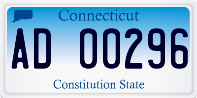 CT license plate AD00296
