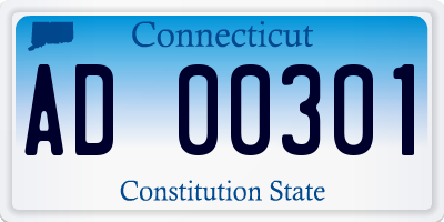 CT license plate AD00301