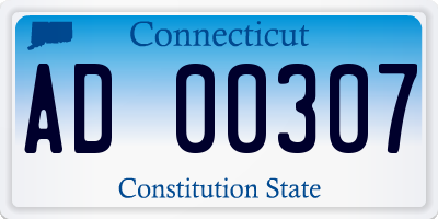 CT license plate AD00307