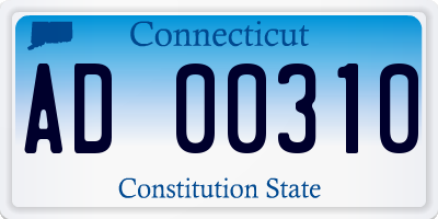 CT license plate AD00310
