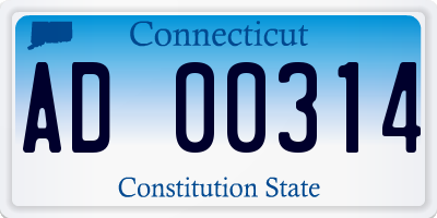 CT license plate AD00314