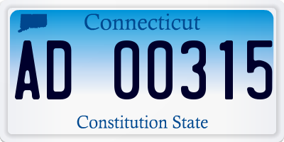 CT license plate AD00315