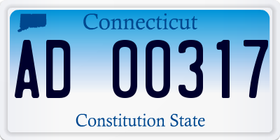 CT license plate AD00317