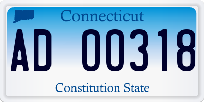 CT license plate AD00318