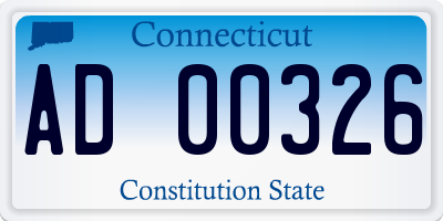CT license plate AD00326