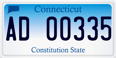 CT license plate AD00335