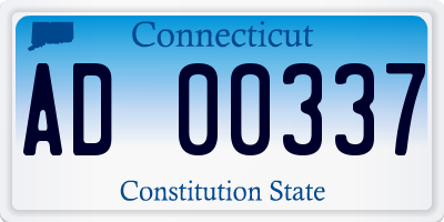 CT license plate AD00337