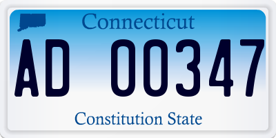 CT license plate AD00347