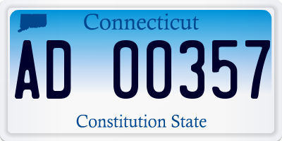 CT license plate AD00357