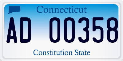 CT license plate AD00358