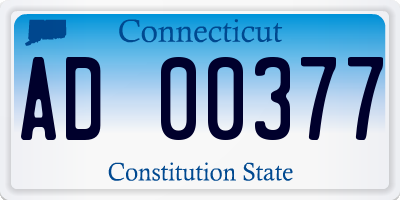 CT license plate AD00377
