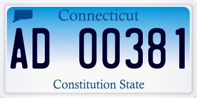 CT license plate AD00381