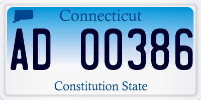 CT license plate AD00386