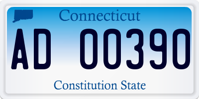CT license plate AD00390