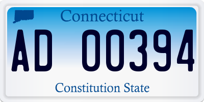 CT license plate AD00394