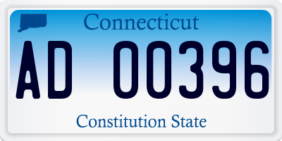 CT license plate AD00396
