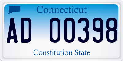 CT license plate AD00398