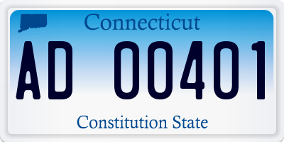 CT license plate AD00401