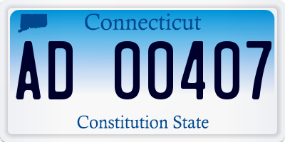 CT license plate AD00407