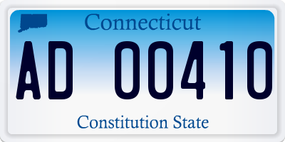 CT license plate AD00410