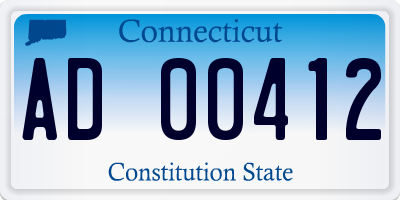 CT license plate AD00412