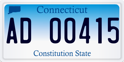 CT license plate AD00415