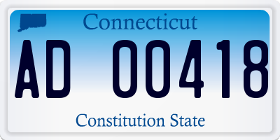 CT license plate AD00418