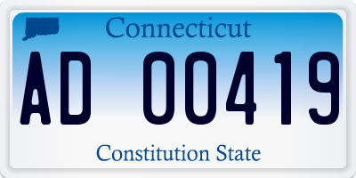 CT license plate AD00419
