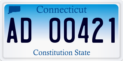 CT license plate AD00421