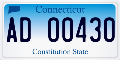 CT license plate AD00430
