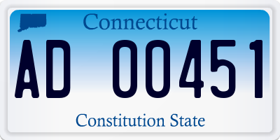 CT license plate AD00451