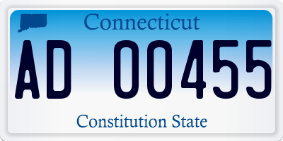 CT license plate AD00455