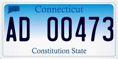 CT license plate AD00473