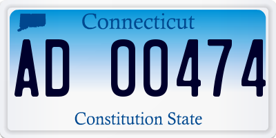CT license plate AD00474
