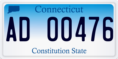CT license plate AD00476