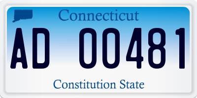 CT license plate AD00481
