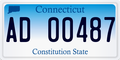 CT license plate AD00487