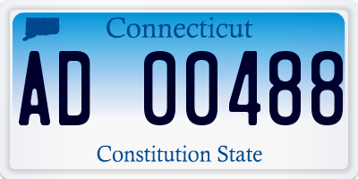 CT license plate AD00488