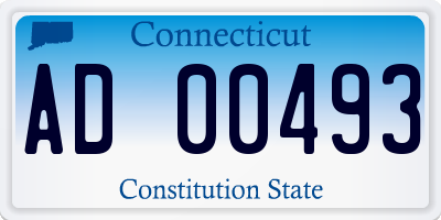 CT license plate AD00493